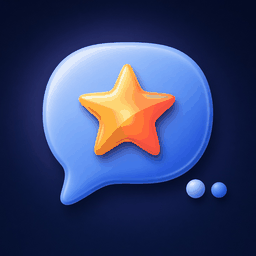 Emblème de Véga : étoile dans une bulle de conversation